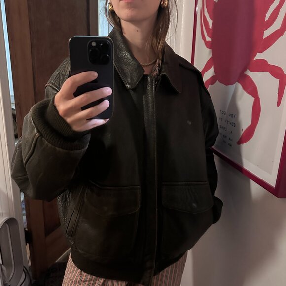 Avirex A-2 Bomber Flight Leather Jacket - Picture 14 of 16